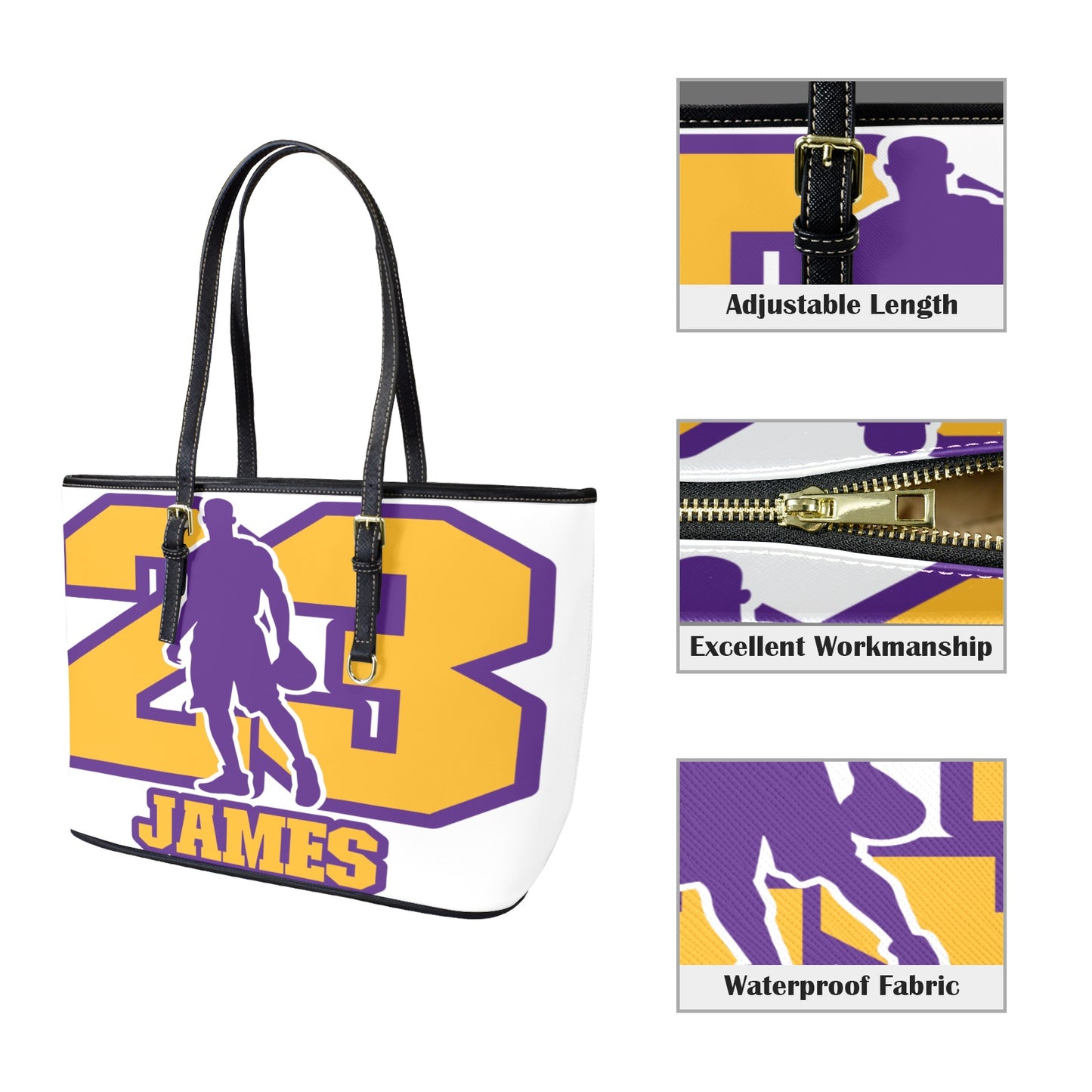 Lebron Tote Bag Leather Tote Bag-Large (Front &Back Printing)