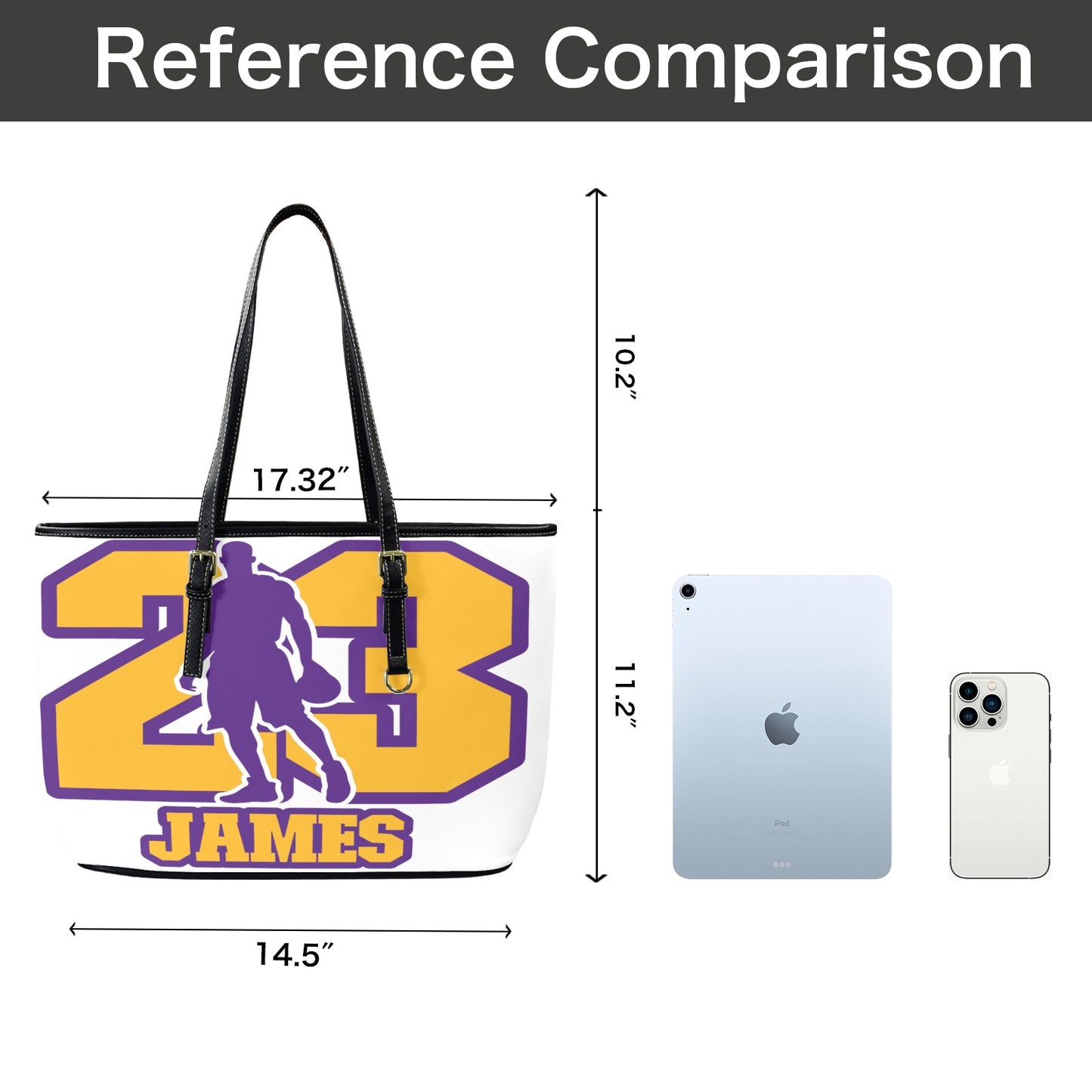 Lebron Tote Bag Leather Tote Bag-Large (Front &Back Printing)