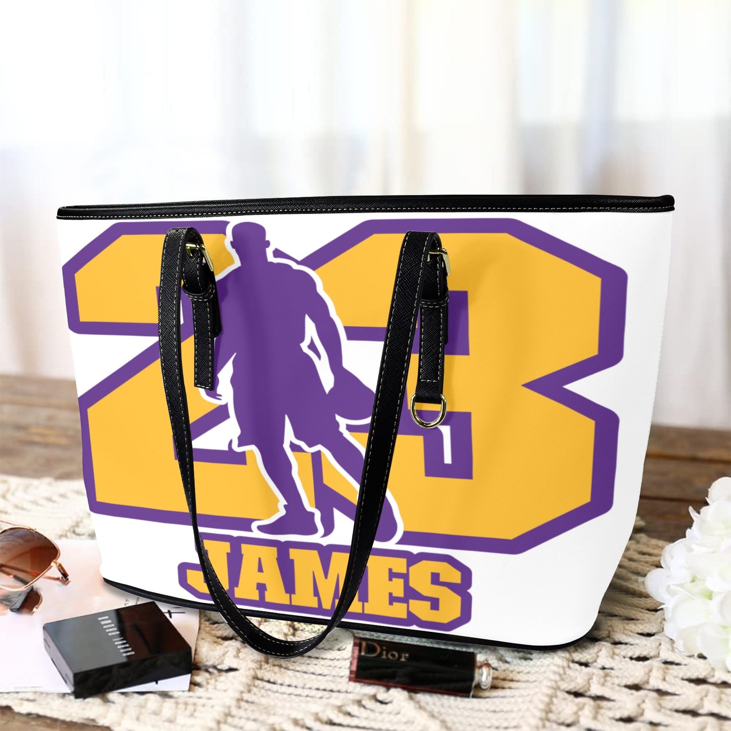 Lebron Tote Bag Leather Tote Bag-Large (Front &Back Printing)