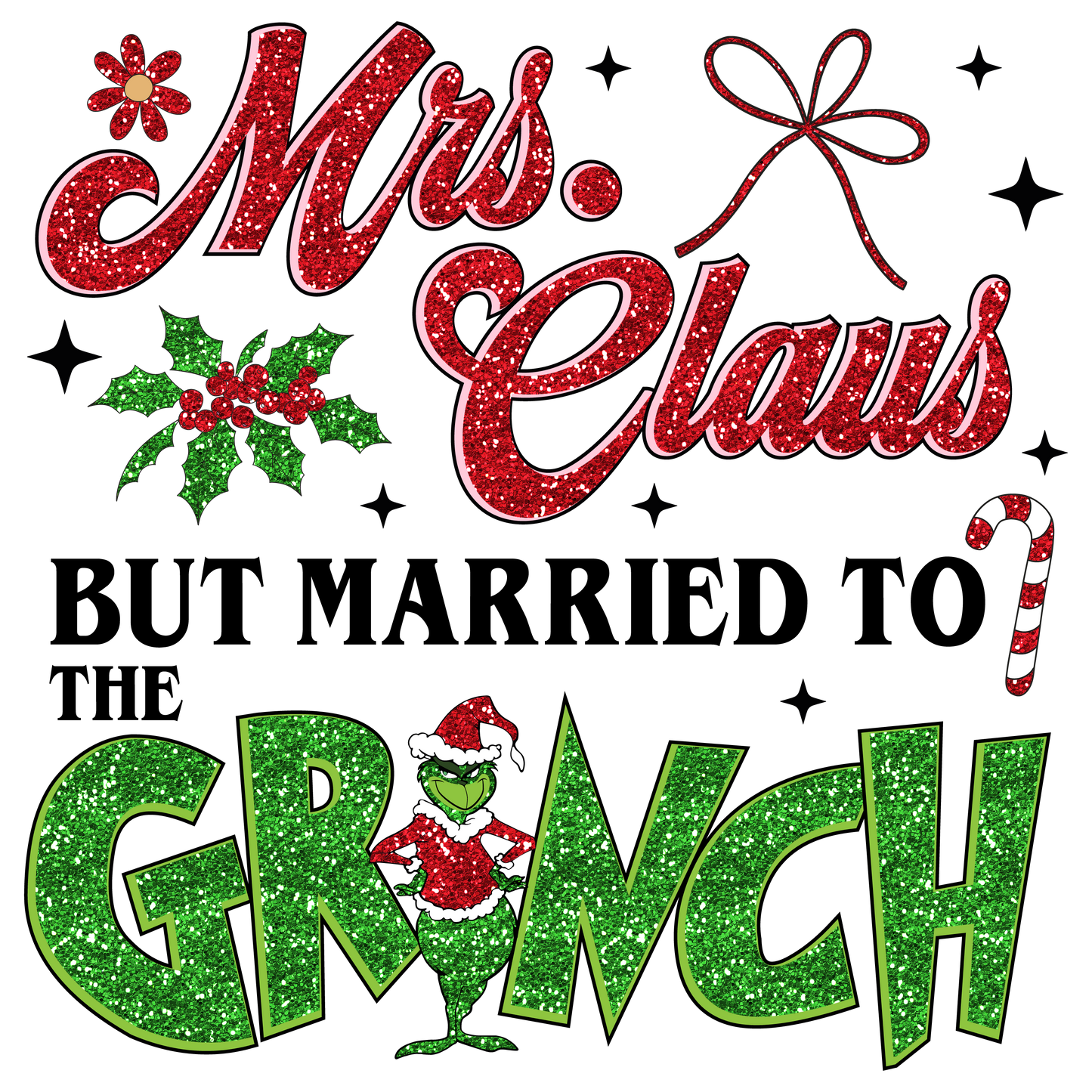 Mrs. Claus & Grinch Transfer Sheet