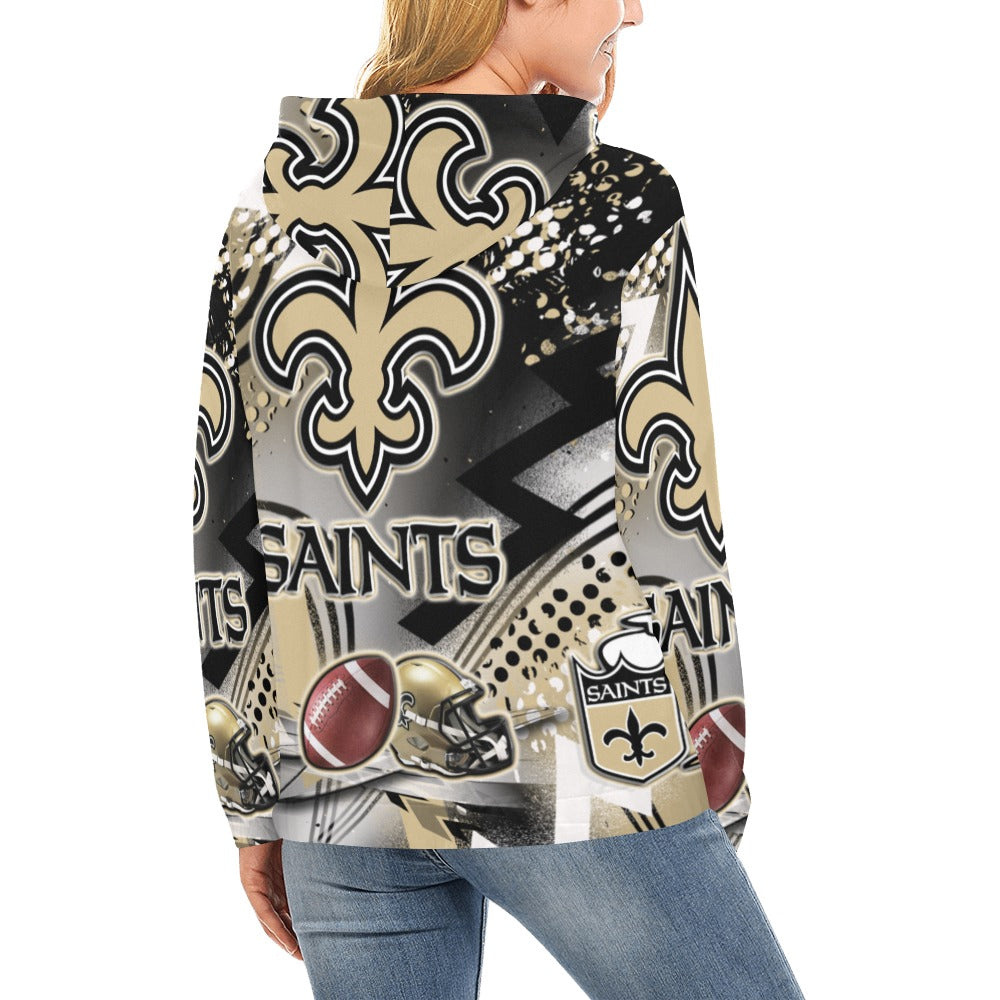 Custom Saints Ladies Hoodie All Over Print Hoodie for Women