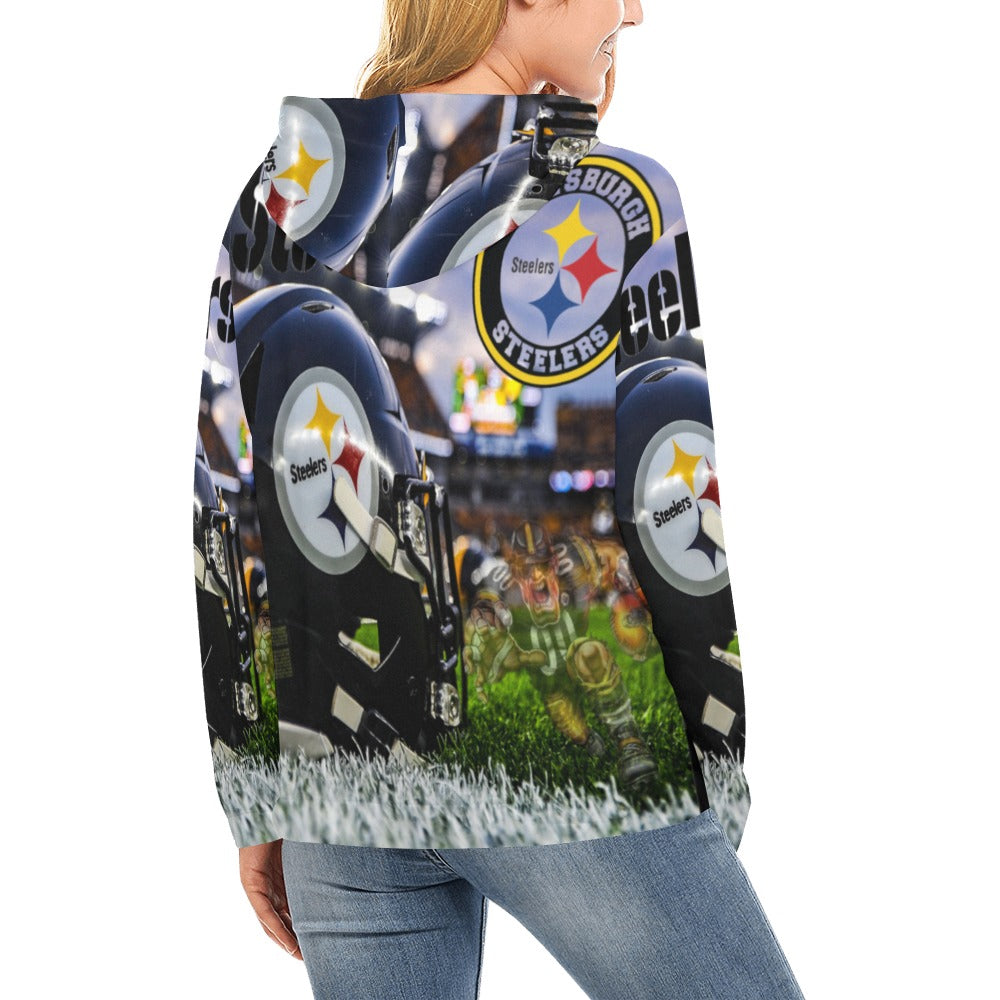 Custom Steelers Ladies Hoodie All Over Print Hoodie for Women